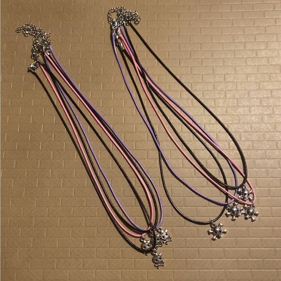 Minimalist, Stainless Steel Skull & Crossbones, W/ Adjustable Rope Necklace - Picture 5 of 12